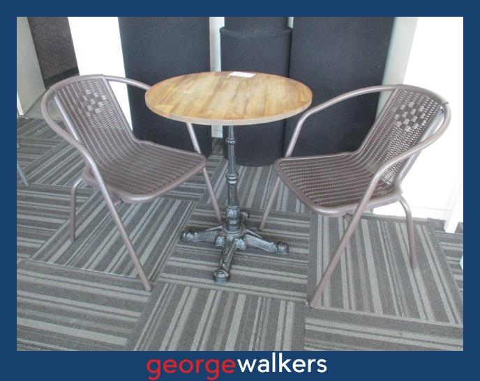 PR6514  Timber  Cafe Table and 2 Cafe Chairs - George Walkers Office Furniture Megastore
