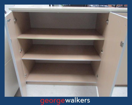 PR6489  Whitewashed Beech Melteca  Large 3 Door Storage Cupboard - George Walkers Office Furniture Megastore