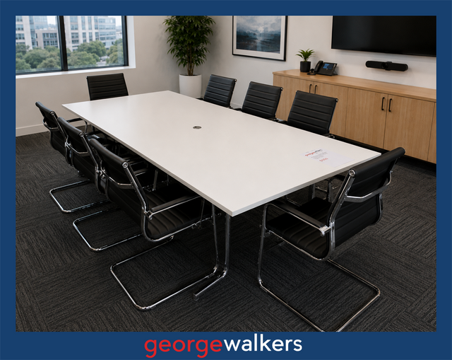 PR6755  White  Boardroom Table - George Walkers Office Furniture Megastore