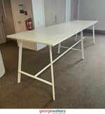 Table - Bar Leaner - White Legs - White - 3600 x 1000 x 1040mm
