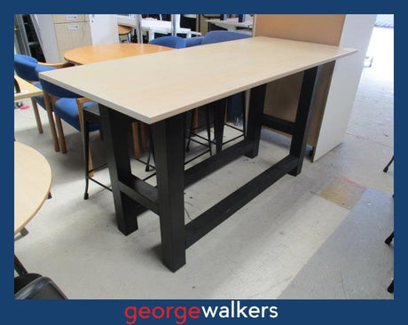 PR6562  Whitewashed Melteca  Bar Leaner Meeting Table