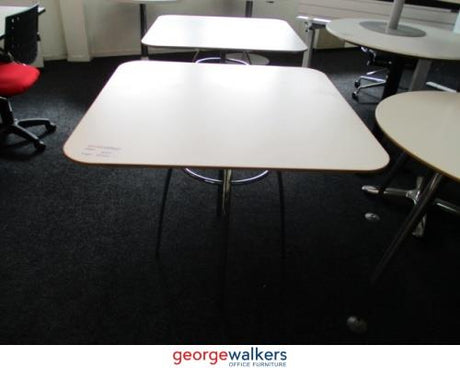 PR5477 - White  Square Table - George Walkers Office Furniture Megastore