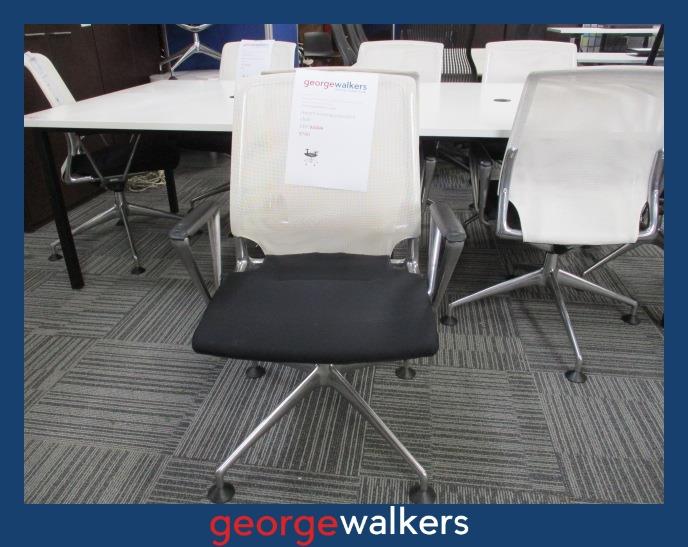 PR6388  White/Black Vitra Meda Boardroom Chair - George Walkers Office Furniture Megastore
