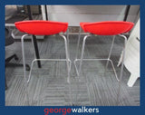BARSTOOLS – PAIR – GABER GULIVER – MADE IN ITALY – RED – PR6866 - George Walkers Office Furniture Megastore