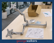 AB006 - Silver Dual Monitor Arm - George Walkers Office Furniture Megastore