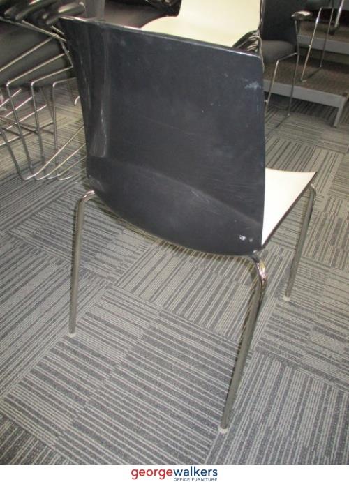 PR5523 - Black/White  Stackable Chair - George Walkers Office Furniture Megastore