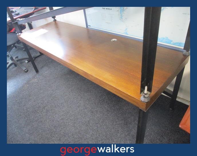 PR6662  Dark Oak  Industrial Style Desk 2.2M - George Walkers Office Furniture Megastore