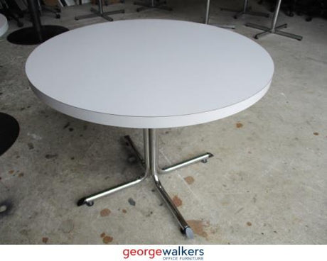 PR5529 - White  Round Table - George Walkers Office Furniture Megastore
