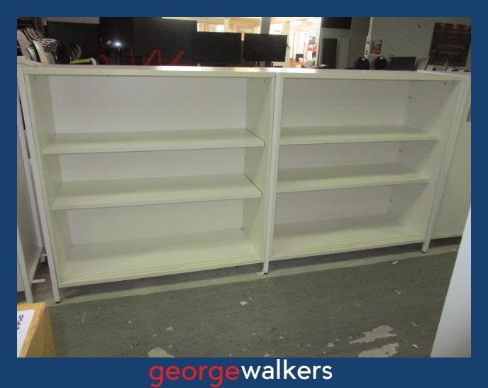 PR6016  White  Storage Bookcase - George Walkers Office Furniture Megastore