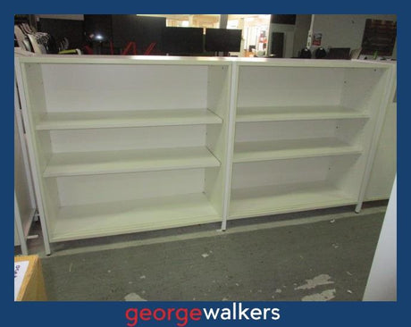 PR6016  White  Storage Bookcase - George Walkers Office Furniture Megastore