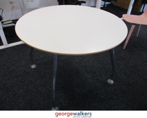 PR5396 - White Round Meeting Table - George Walkers Office Furniture Megastore