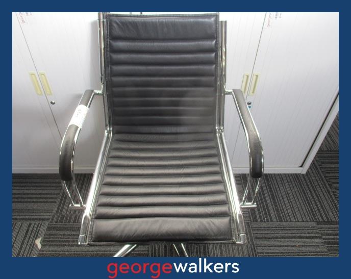 PR6004  Black/Chrome Eames Replica Office Chair - George Walkers Office Furniture Megastore