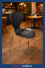 PR6329  Black Echo Cafe Chair - Stackable - George Walkers Office Furniture Megastore