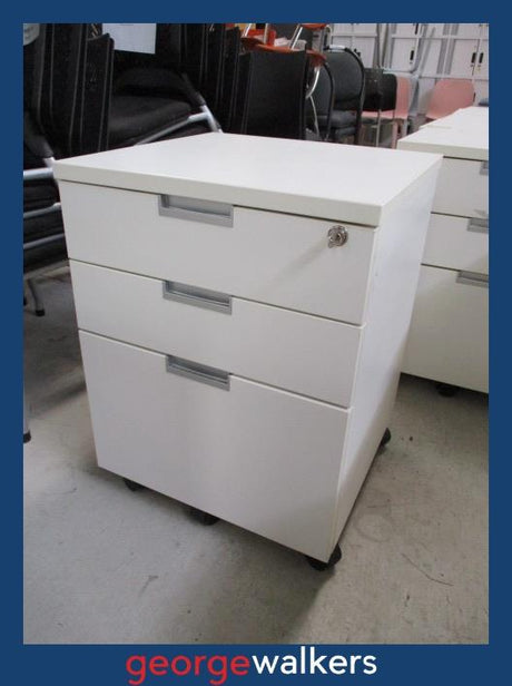 PR4663 White Mobile Drawers - George Walkers Office Furniture Megastore