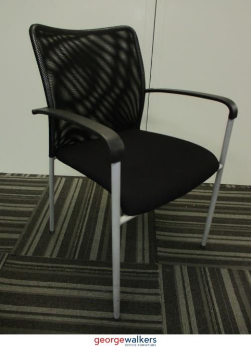 PR5664 - Black Mesh Stackable Meeting Chair - George Walkers Office Furniture Megastore