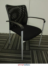 PR5664 - Black Mesh Stackable Meeting Chair - George Walkers Office Furniture Megastore