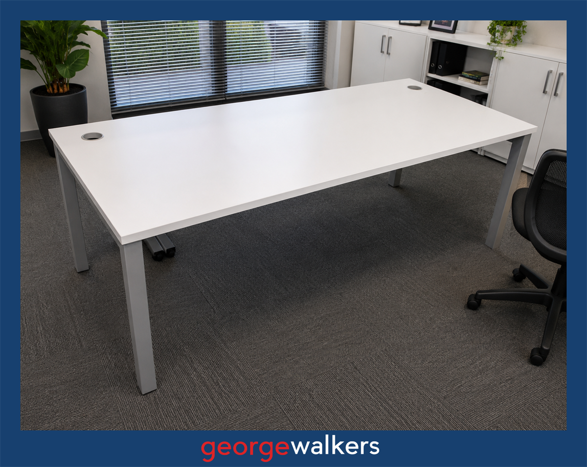 DESK – COMMERCIAL – WHITE / GREY – 1.7M – PR6957