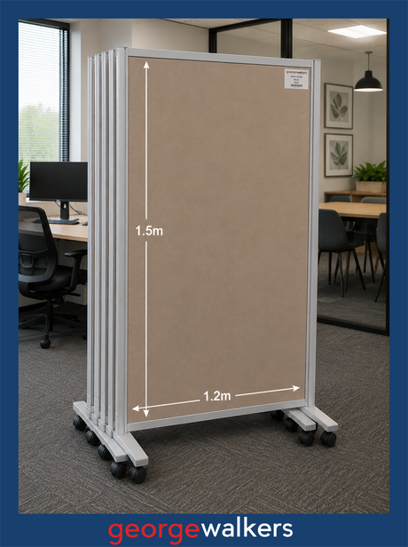 Divider - Mobile Display - 1500 x 1200mm - Beige - N80559 - George Walkers Office Furniture Megastore