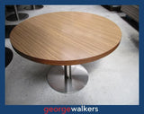 Coffee table - Commercial - Woodgrain - Chrome pedestal - PR7061