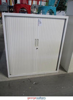 2-Door Tambour Cabinet with Planter White