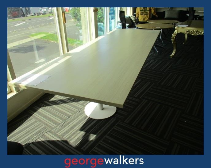 PR6184  Ash Woodgrain  Melteca Boardroom Table & 10x Formway Life Chairs - George Walkers Office Furniture Megastore