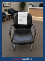 PR6736  Black Leather  Commercial Visitor Chair - George Walkers Office Furniture Megastore
