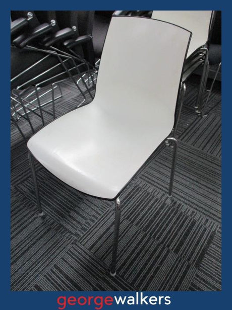 PR5523 - Black/White  Stackable Chair - George Walkers Office Furniture Megastore