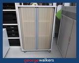 PR6114  Grey  Tambour Cabinet