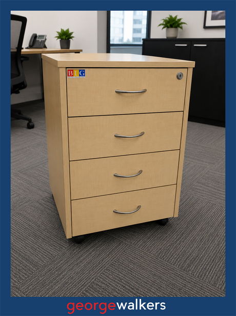 Mobile Drawer - BFG - Melteca - 450w x 490d x 640h mm - Maple Melteca - PR6773 - George Walkers Office Furniture Megastore