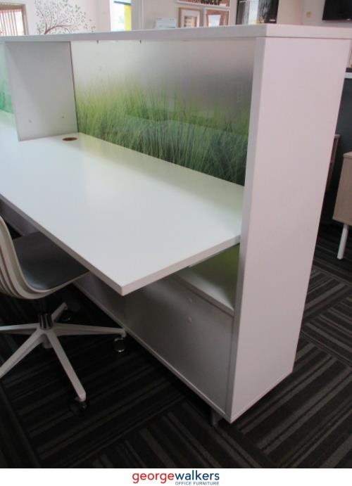PR5751 - White  Reception Desk - George Walkers Office Furniture Megastore