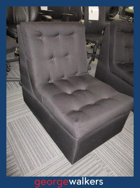 PR6050  Black  Button Back Modular Single Seat - George Walkers Office Furniture Megastore
