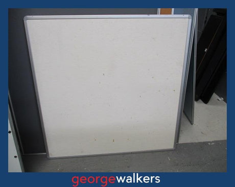 PR6227  White  Pinboard 1.2M x 1.2M - Aluminium Frame - George Walkers Office Furniture Megastore