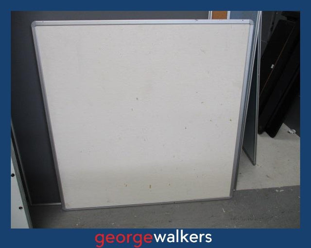 PR6227  White  Pinboard 1.2M x 1.2M - Aluminium Frame - George Walkers Office Furniture Megastore