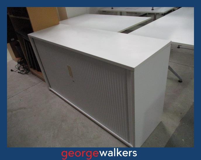 PR5958  White  Tambour - George Walkers Office Furniture Megastore