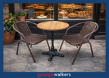 PR6514  Timber  Cafe Table and 2 Cafe Chairs - George Walkers Office Furniture Megastore
