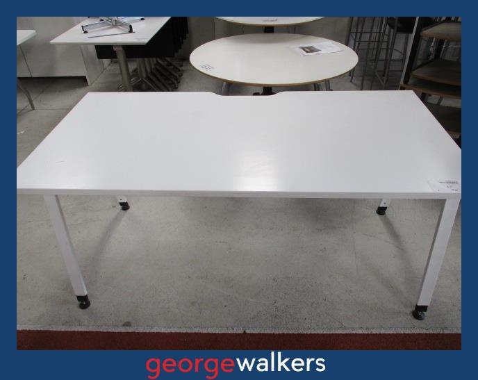 PR6236  White  Desk - George Walkers Office Furniture Megastore