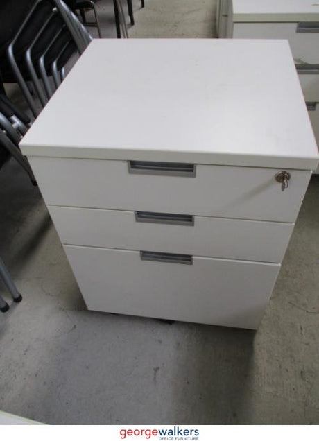 PR4663 White Mobile Drawers - George Walkers Office Furniture Megastore