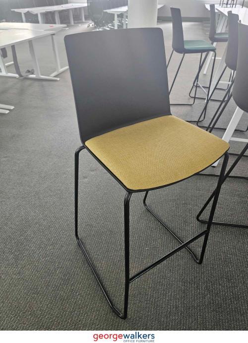 Chair - Barstool - w/ Back Support - Yellow
