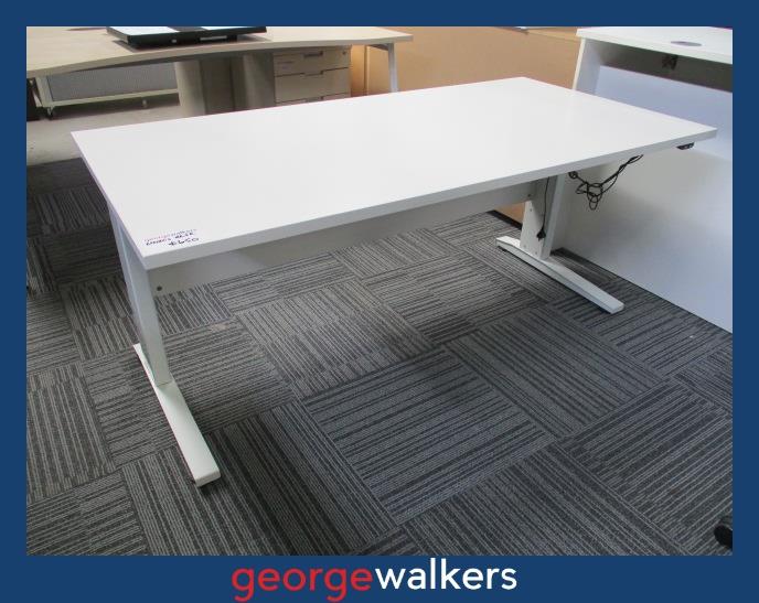PR6384  White  Electric Height Adjustable Desk 1.6M - George Walkers Office Furniture Megastore