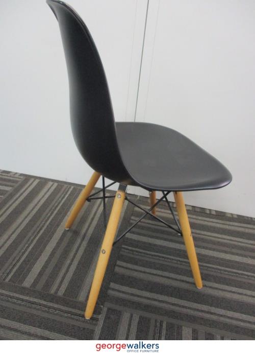 PR5686 - Black Workspace Eames Moulded Plastic Chair - George Walkers Office Furniture Megastore