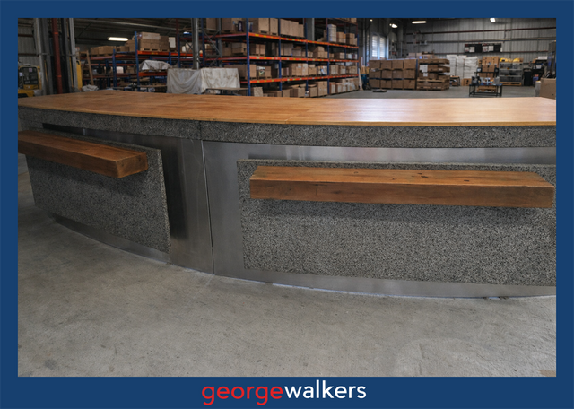 PR6519  Concrete  4M  Reception Counter - George Walkers Office Furniture Megastore