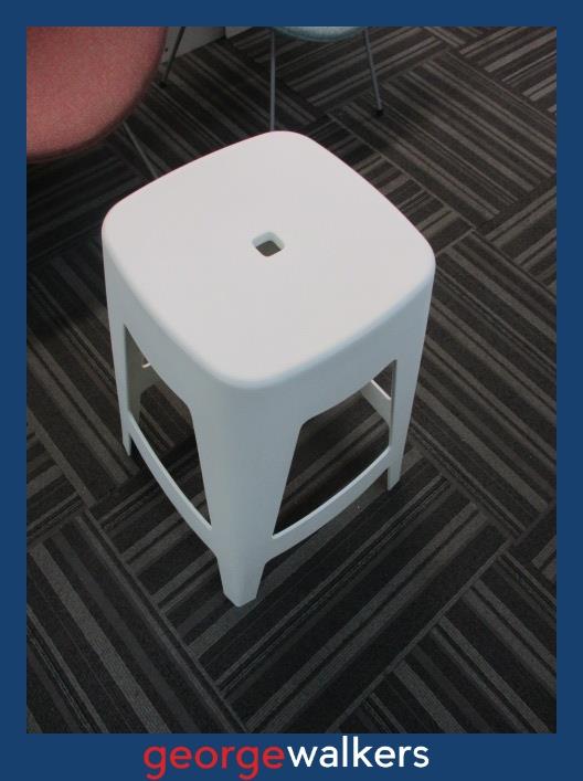 HB4  White  Polypropylene Barstool