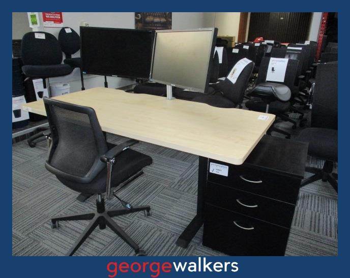 PR6013  Black  Ergonomic Complete Office Furniture Set - George Walkers Office Furniture Megastore