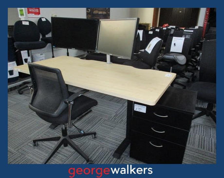 PR6013  Black  Ergonomic Complete Office Furniture Set - George Walkers Office Furniture Megastore