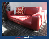 PR5300 - Red Freedom Furniture Leather Couch - George Walkers Office Furniture Megastore