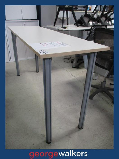 PR6471  White Melteca  Bar Leaner Height Table - George Walkers Office Furniture Megastore
