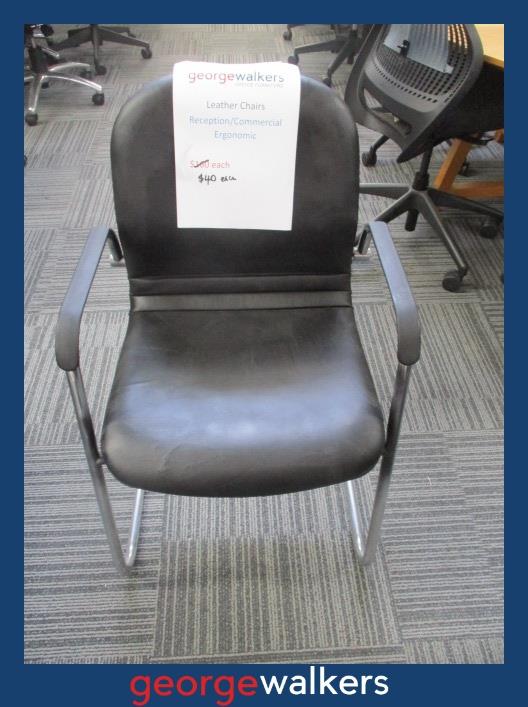 PR6736  Black Leather  Commercial Visitor Chair - George Walkers Office Furniture Megastore