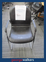 PR6736  Black Leather  Commercial Visitor Chair - George Walkers Office Furniture Megastore