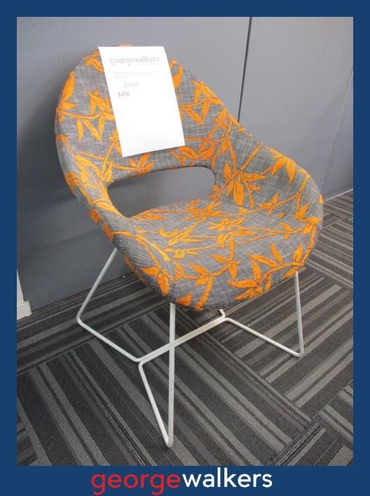 PR6429  Grey/ Orange Declic Designer Accent Chair - George Walkers Office Furniture Megastore