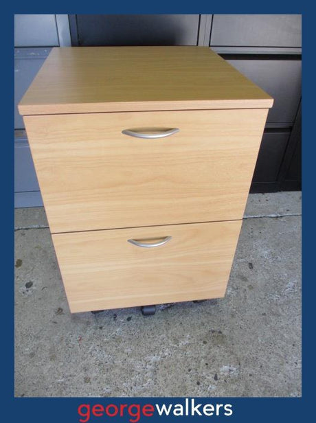 PR6762  Tawa Melteca  2 Drawer Mobile - George Walkers Office Furniture Megastore